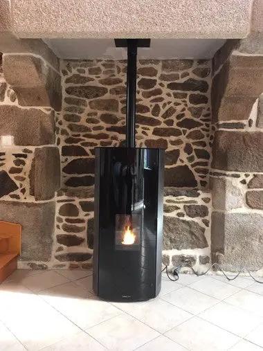 Poêle à granulés Nina noir de la marque Palazzetti Poussiere-bois-de-chauffage