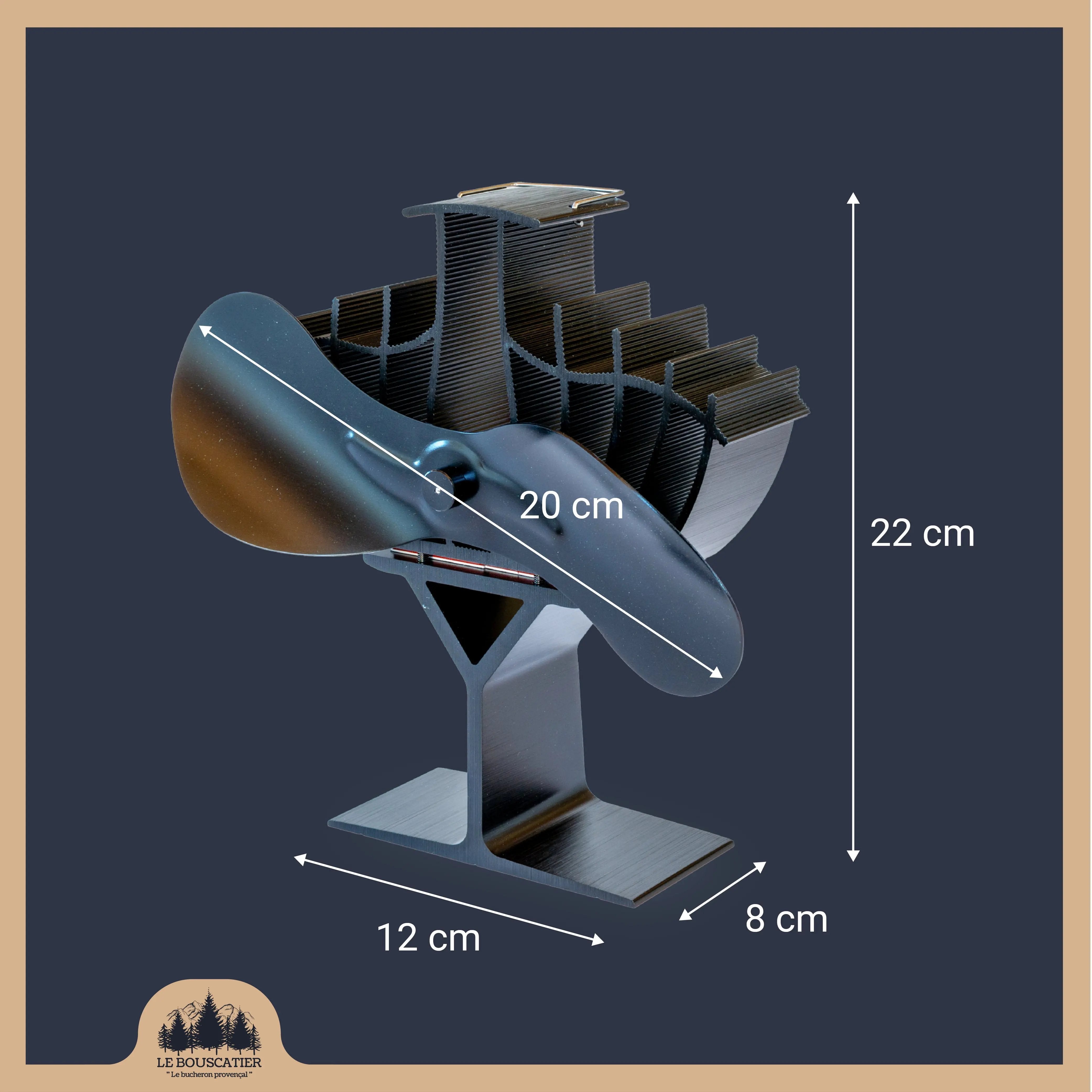 Ventilateur de poêle à bois Le Bouscatier " Le bucheron provençal "