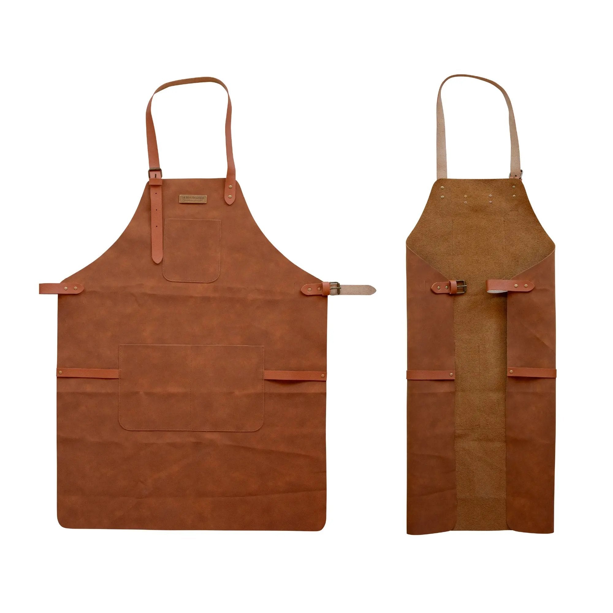 Tablier cuisine en cuir - Brasero, barbecue, cuisine extérieur intérieur Le Bouscatier " Le bucheron provençal "