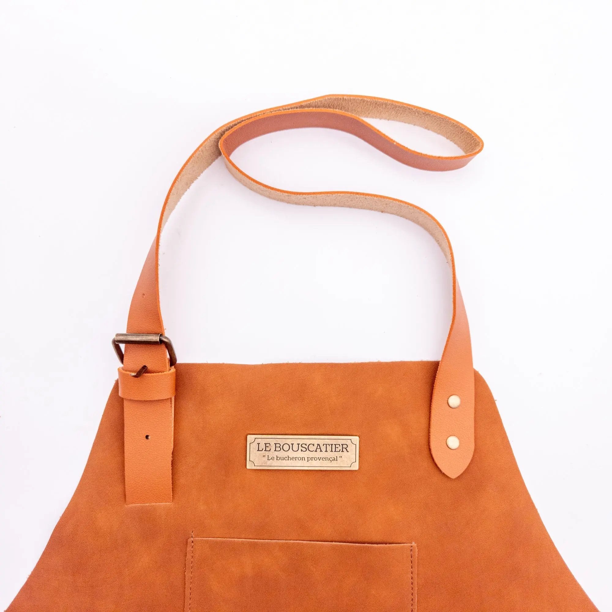 Tablier cuisine en cuir - Brasero, barbecue, cuisine extérieur intérieur Le Bouscatier " Le bucheron provençal "