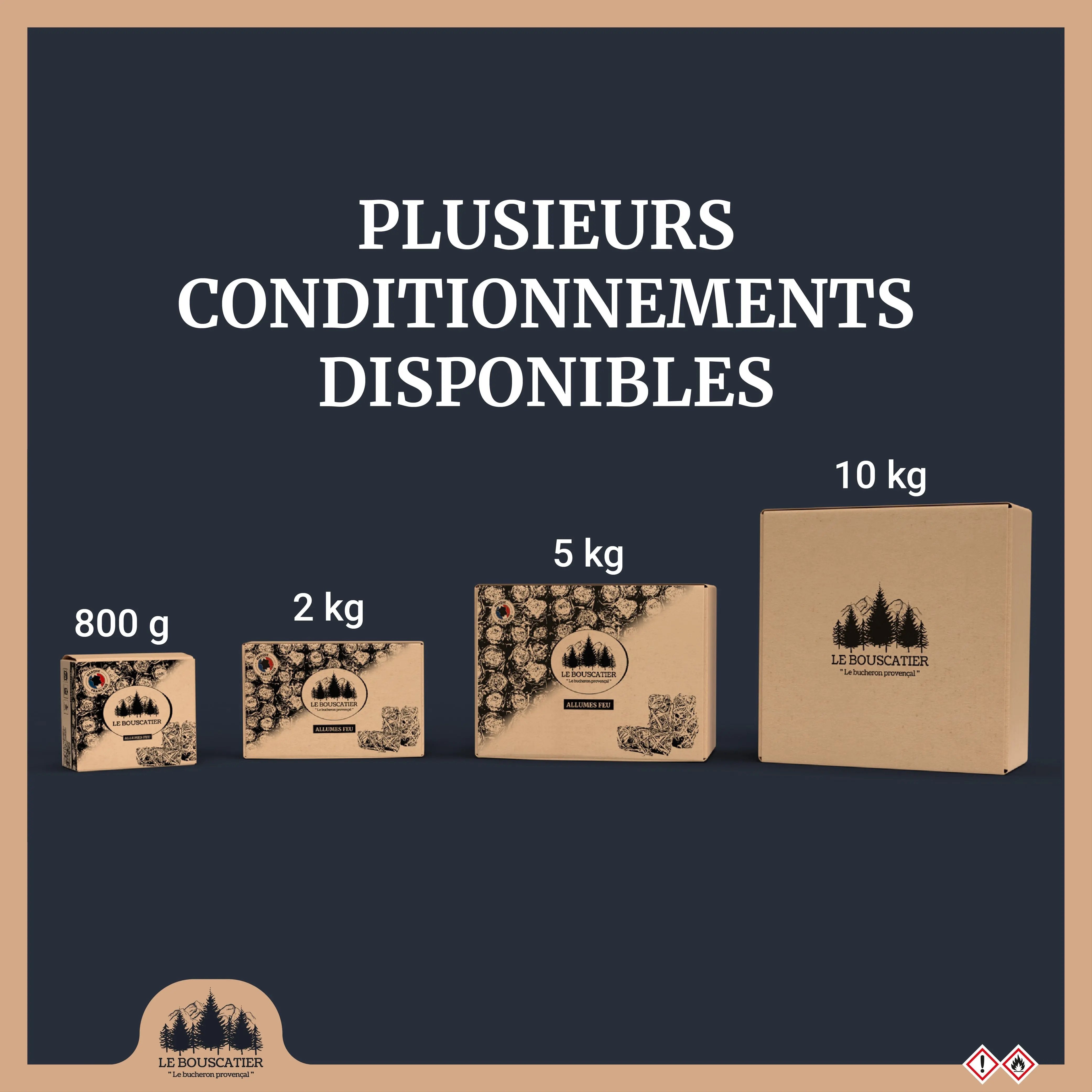 60/70u Allumes-feu en laine de Bois Le Bouscatier " Le bucheron provençal "