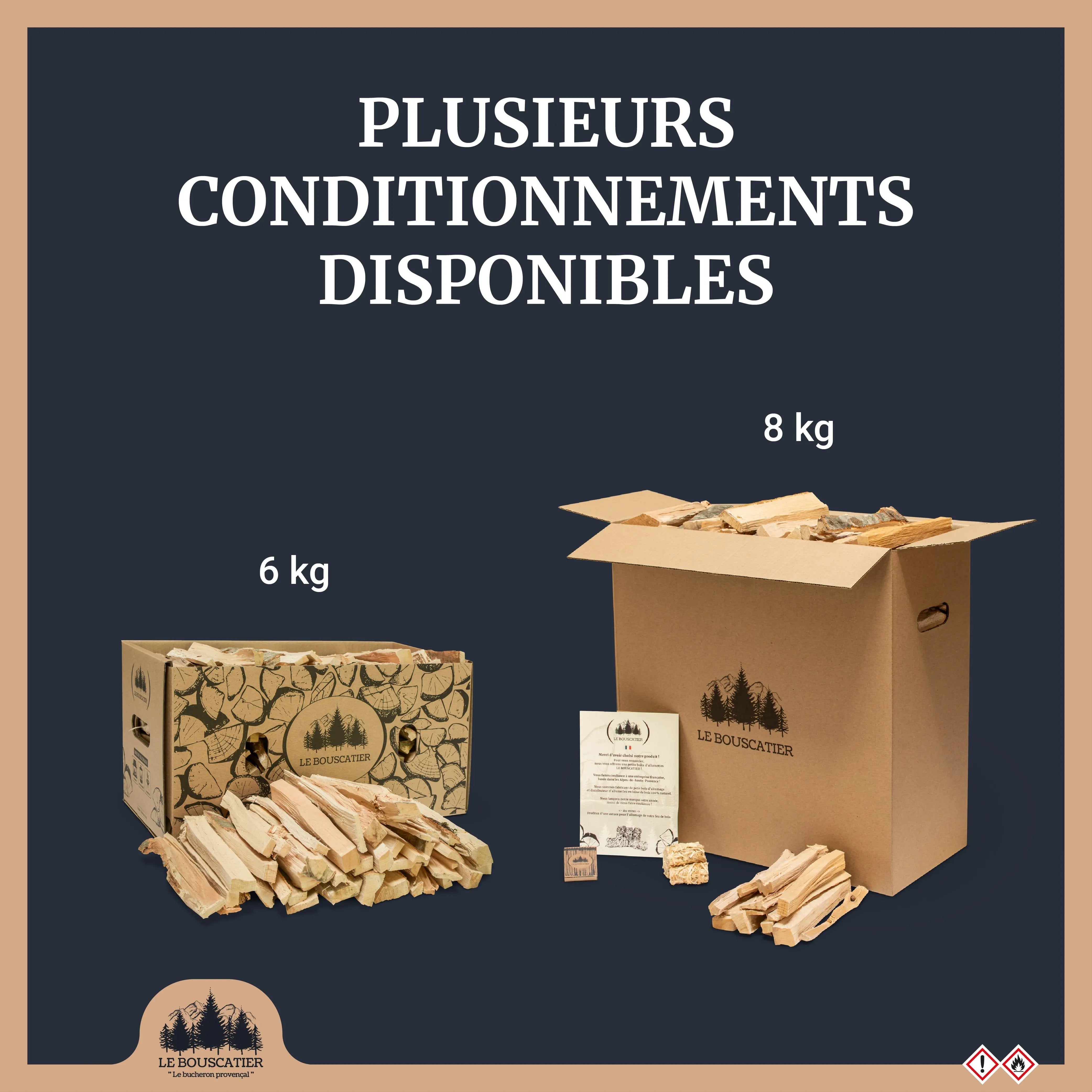12 kg - Bois d'allumage Le Bouscatier " Le bucheron provençal "