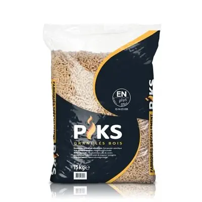 PIKS Granulés de bois - 15 kg - DINplus Poussière-bois-de-chauffage