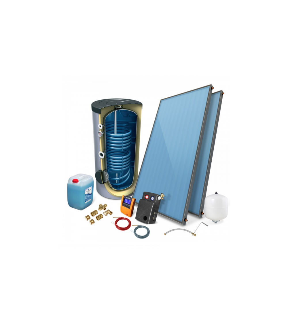 KIT CHAUFFE-EAU SOLAIRE 200L 2 ECH COMPLET PartagerTweetPinterest Poussière-bois-de-chauffage