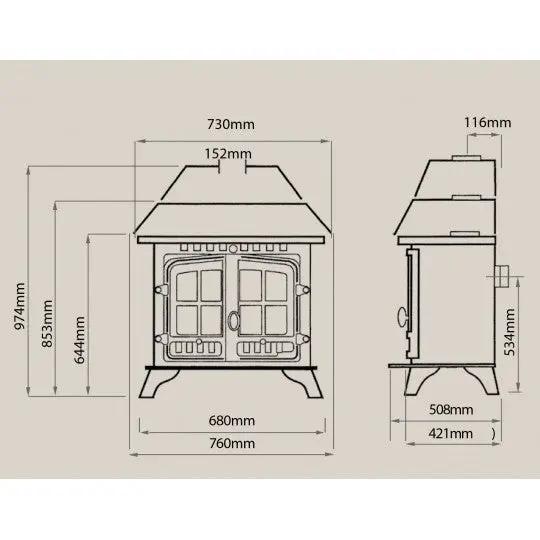 Poêle à bois Hunter 14B Boiler Poussière-bois-de-chauffage