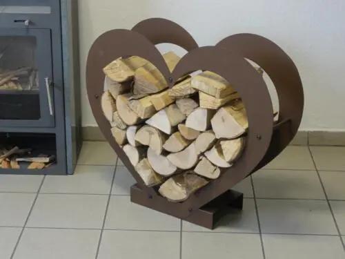 Étagère à bois pour poêle à bois Étagère à bois design Étagère pour poêle à bois HERZ-cort-effect Poussière-bois-de-chauffage