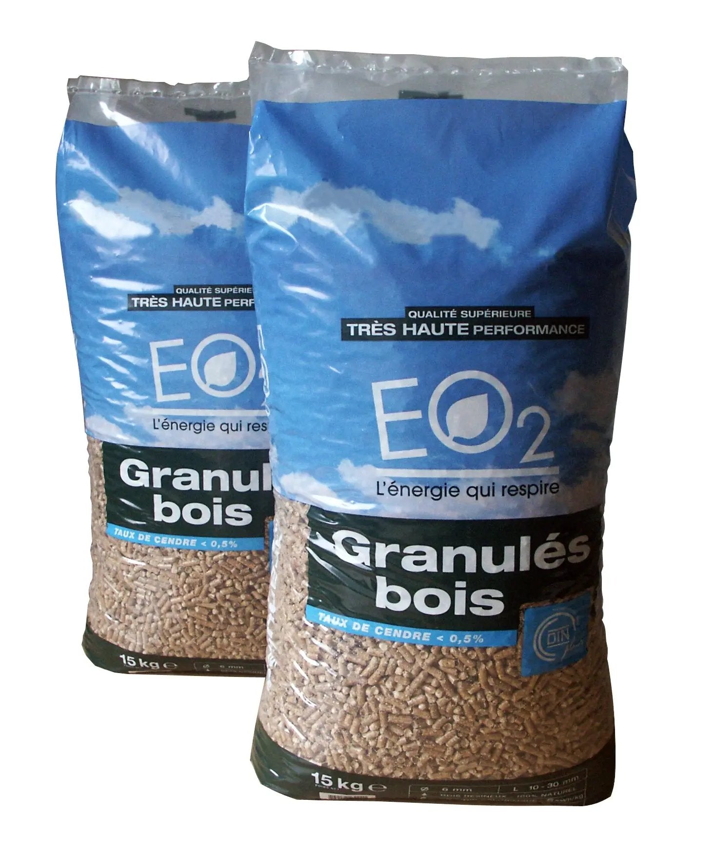 Granulés de bois EO2 - sac de 10 kg - DINplus Poussière-bois-de-chauffage