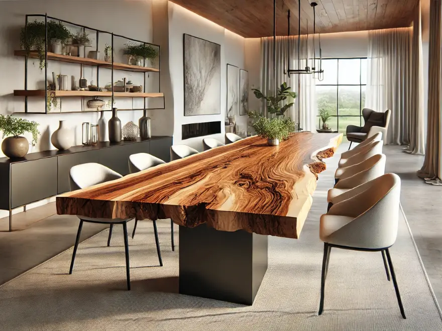 Planche en tronc d'Afrormosia – 4260 x 900 x 80 mm – Geschuurd My Wood Build Kit