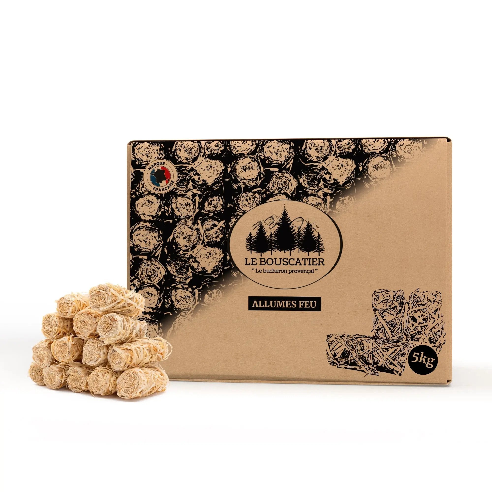 400/420u Allumes-feu en laine de Bois Le Bouscatier " Le bucheron provençal "