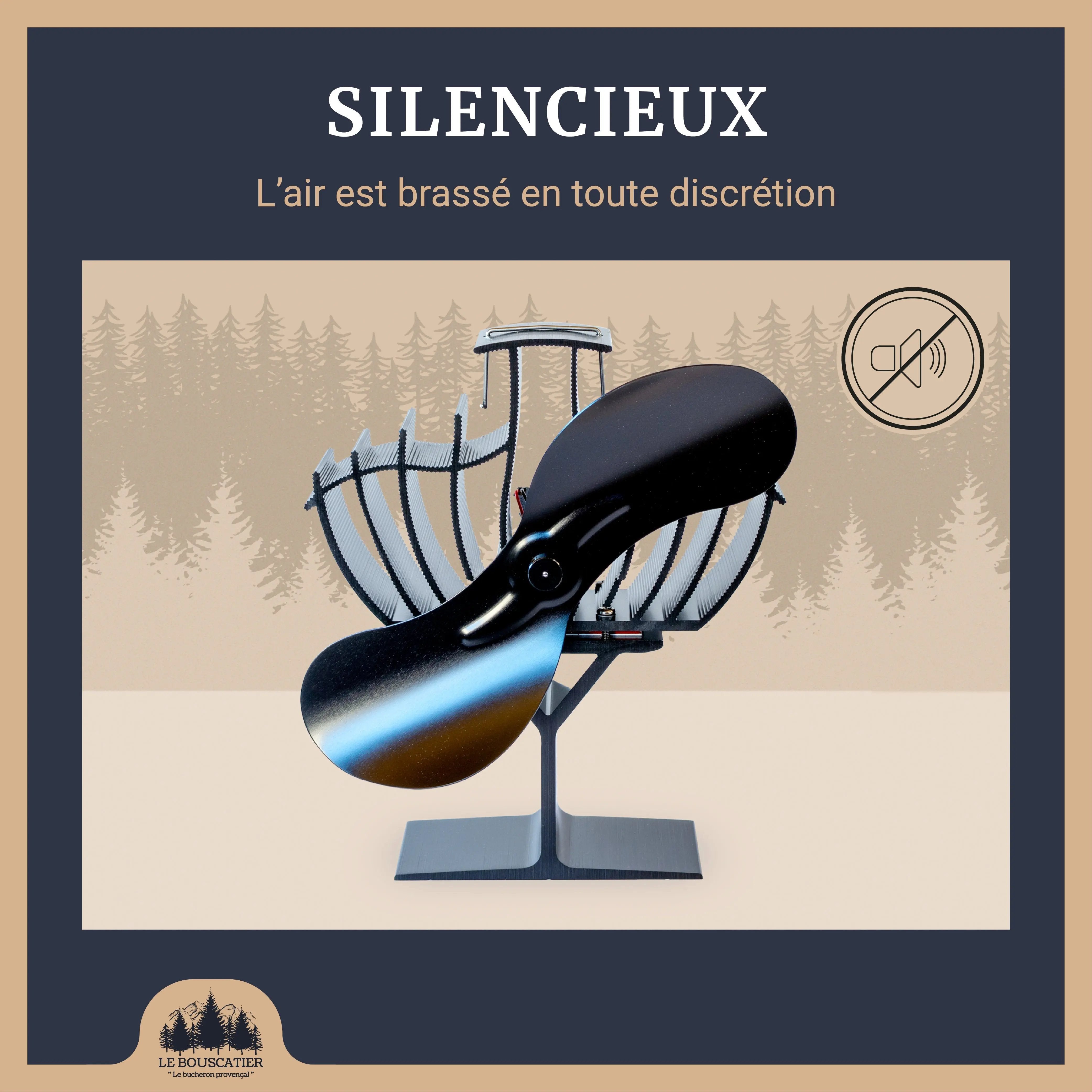 Ventilateur de poêle à bois Le Bouscatier " Le bucheron provençal "