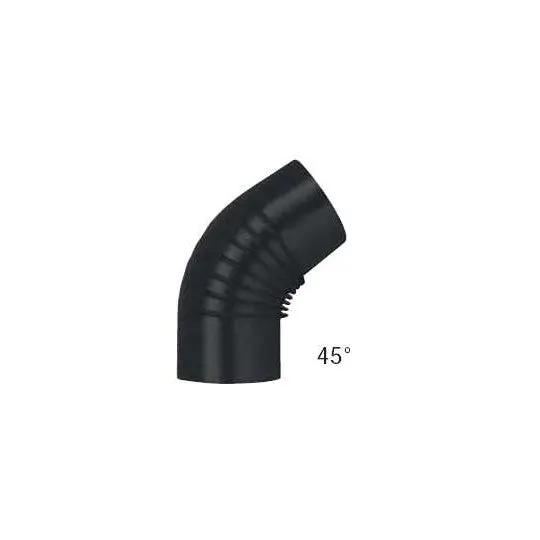 Arc fumé 120 mm noir 45 Poussière-bois-de-chauffage