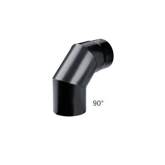 150 mm Coude de tuyau de fumée noir 90 Poussière-bois-de-chauffage