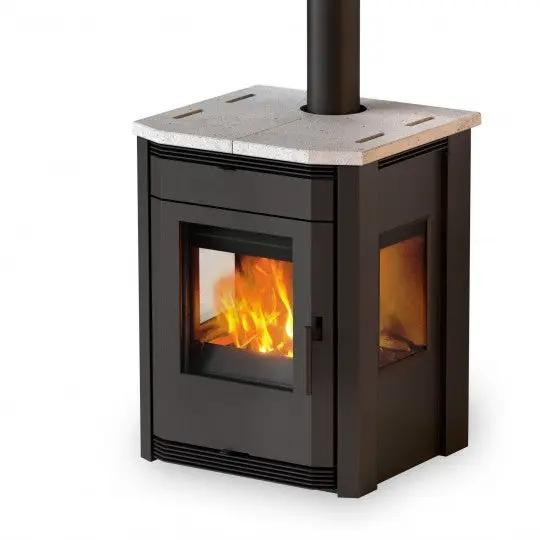 MBS Eva Poêle à bois 3 faces Poussière-bois-de-chauffage