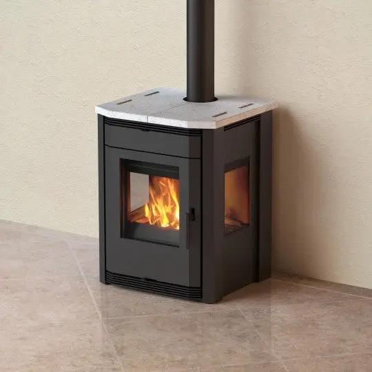 MBS Eva Poêle à bois 3 faces Poussière-bois-de-chauffage