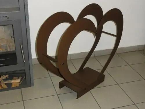 Étagère à bois pour poêle à bois Étagère à bois design Étagère pour poêle à bois HERZ-cort-effect Poussière-bois-de-chauffage