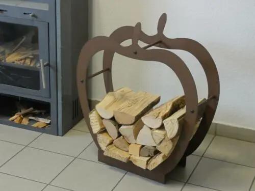 Étagère à bois pour poêle Étagère à bois design Étagère pour poêle APFEL-cort-effect Poussière-bois-de-chauffage