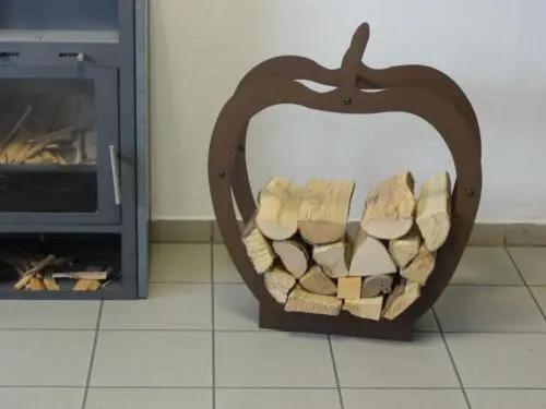 Étagère à bois pour poêle Étagère à bois design Étagère pour poêle APFEL-cort-effect Poussière-bois-de-chauffage